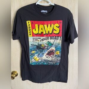 Men's JAWS Retro Comic Book Shark Graphic T-Shirt Medium